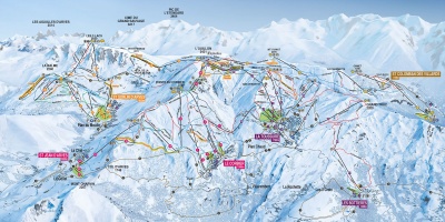 plan des pistes du domaine skiable Les Sybelles